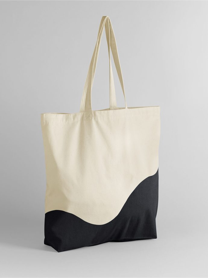 Wave Print Maxi Tote Bag