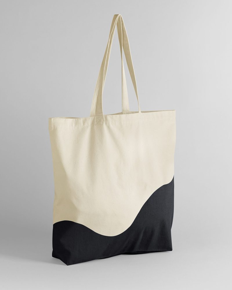Wave Print Maxi Tote Bag