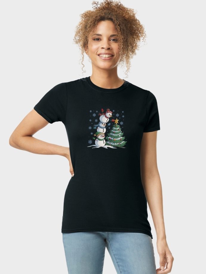 womens tshirt christmas snowman