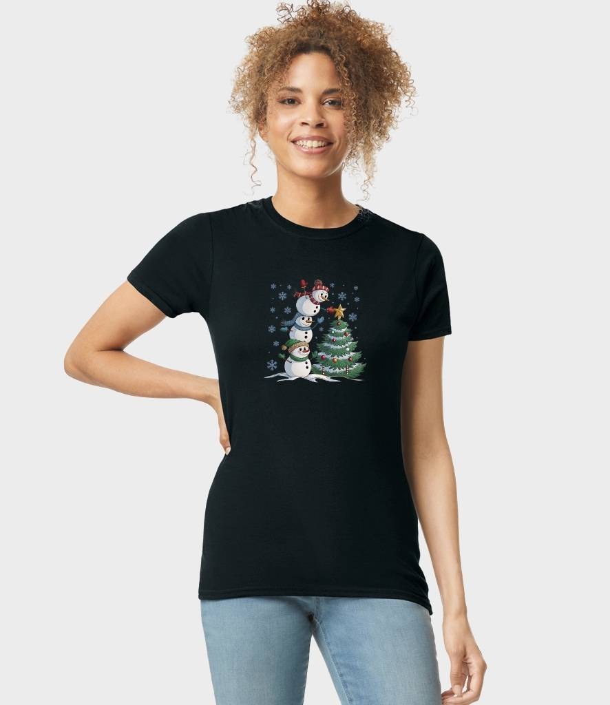 womens tshirt christmas snowman