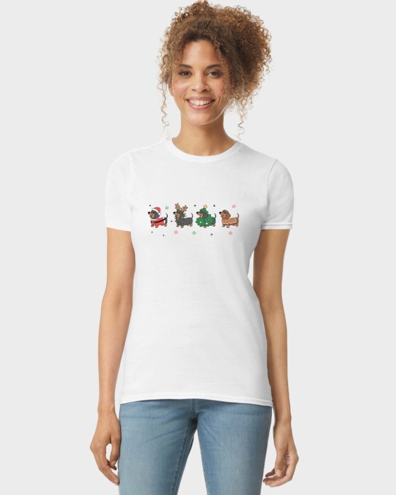 women's tshirt christmas dachshund dog lover