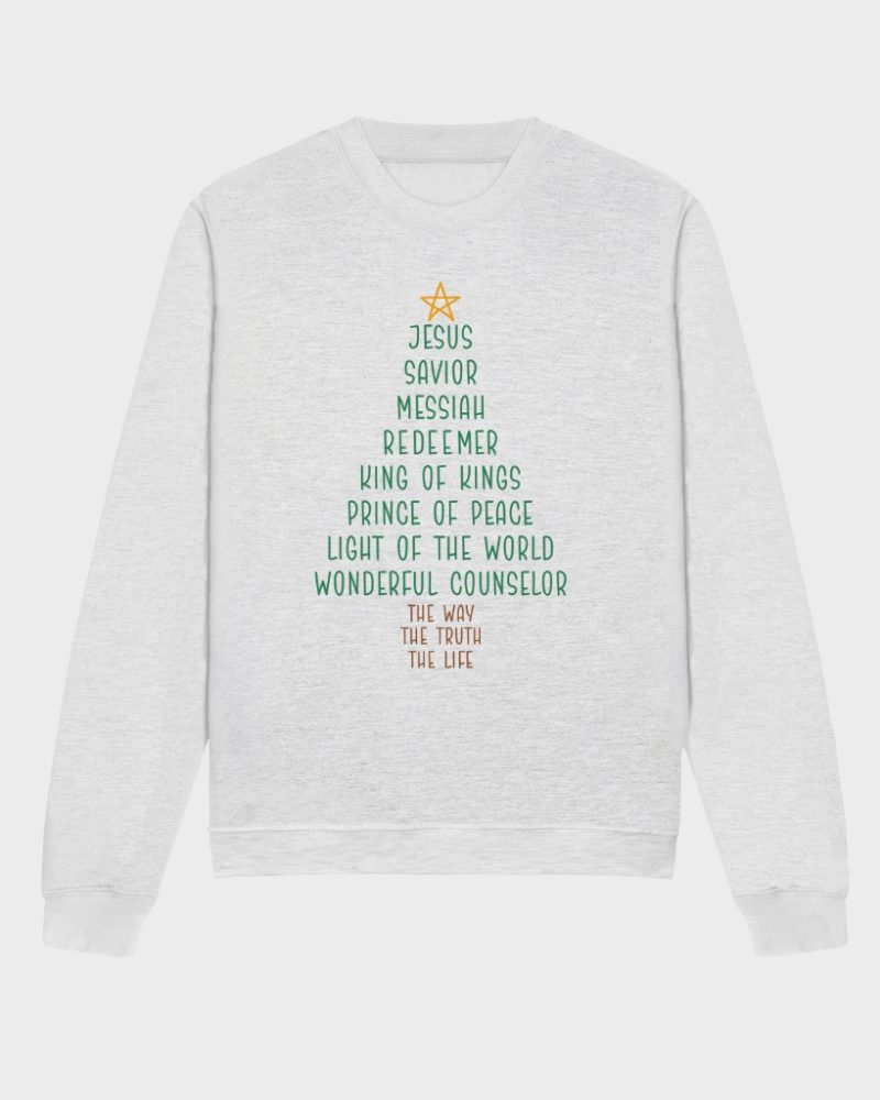 christian christmas tree ash unisex sweatshirt