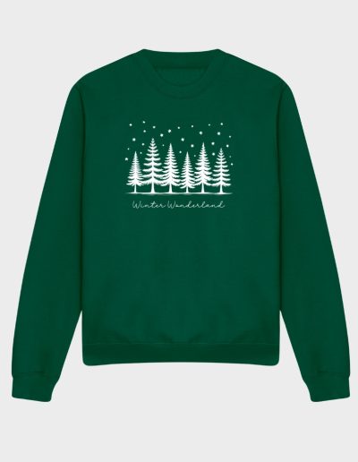 winter wonderland rainforest green unisex sweatshirt