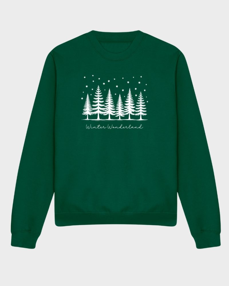 winter wonderland rainforest green unisex sweatshirt