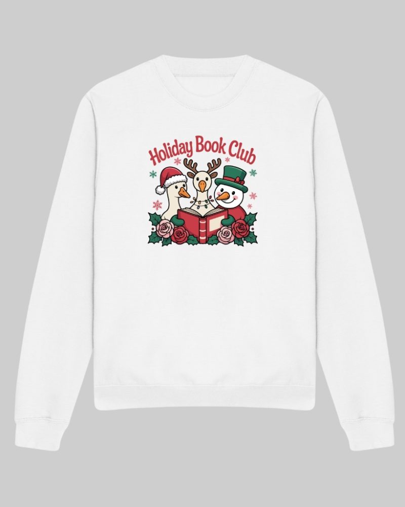 holiday book club white unisex sweatshirt