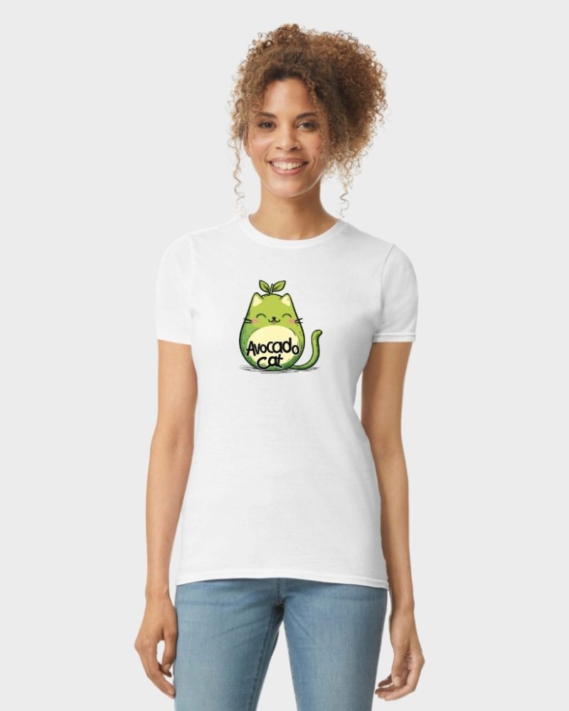 women's t-shirt avocado cat